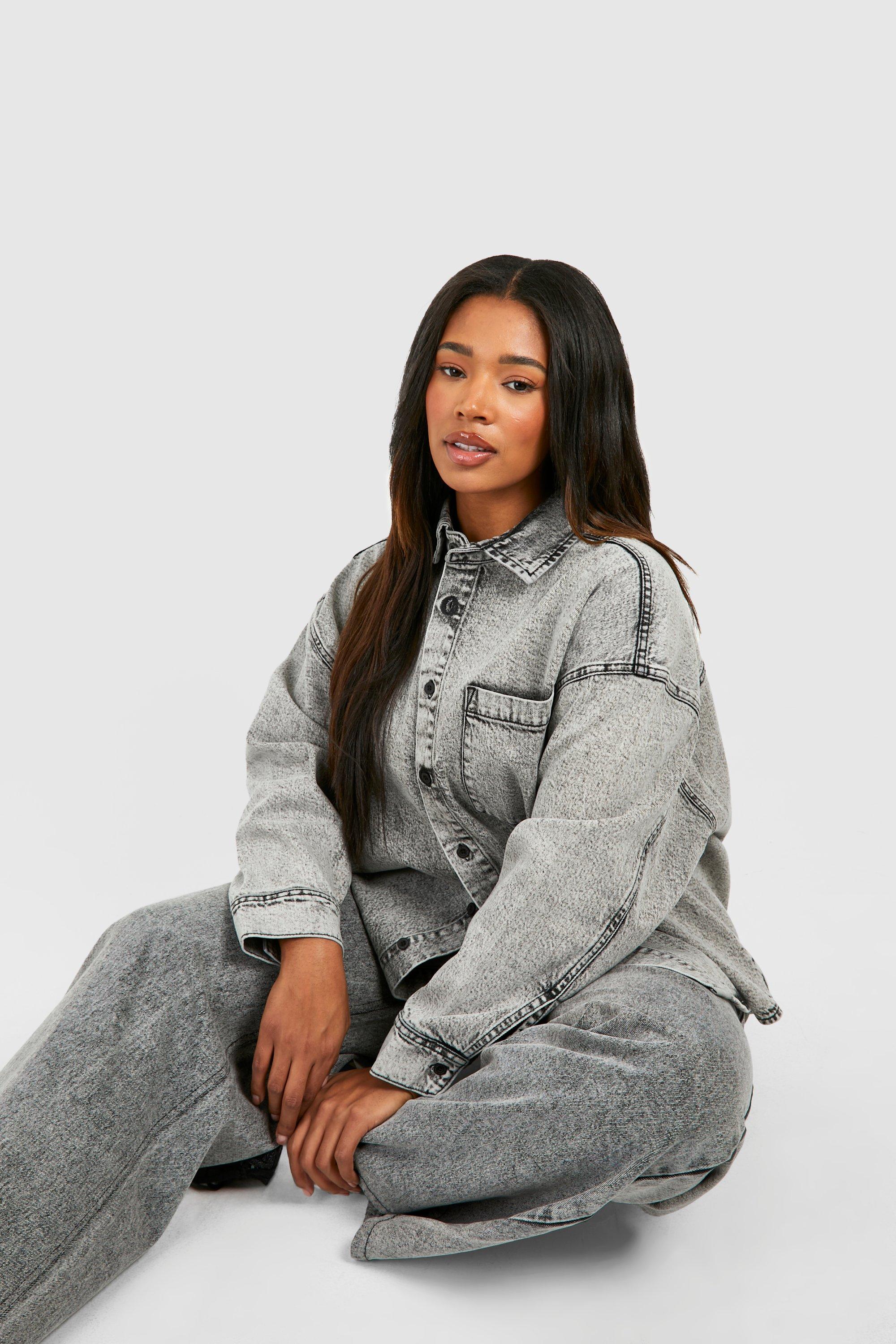 Plus Basic Oversized Denim Shirt | boohoo USA Plus Basic Oversized Denim Shirt | boohoo USA